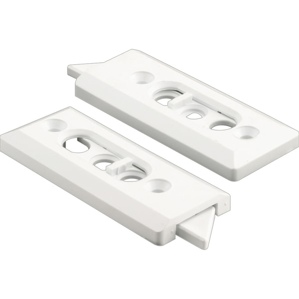 Prime-Line Tilt Latch Pair, White Plastic Construction, Spring-Loaded, 2-1/8 in. Hole Centers (1 Pair) F 2728 - main
